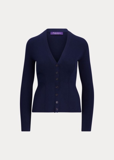 Cárdigan Ralph Lauren Mujer Azul Marino - Silk Peplum - YHGIV2560